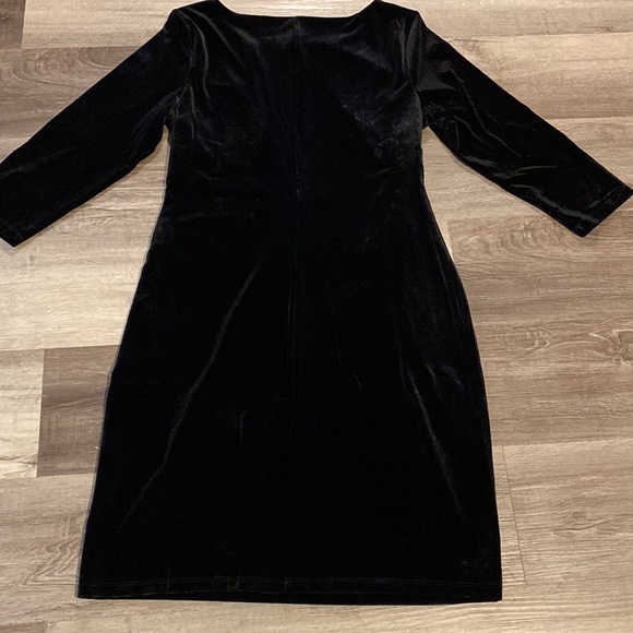 ANNE KLEIN Womens black velvet party dress size 14 - Picture 7 of 9